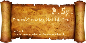Modránszky Szilárd névjegykártya