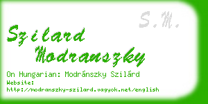 szilard modranszky business card