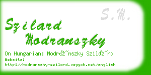 szilard modranszky business card